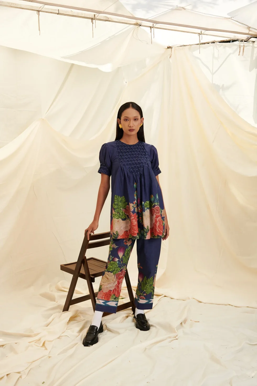 Blue Green Poppy Bloom Dress Thithilii 1