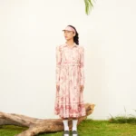 Peach Bunny Collar Dress Thithilii 1