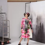 Pink Scratch Print Full Sleeve Dress Thithilii 5