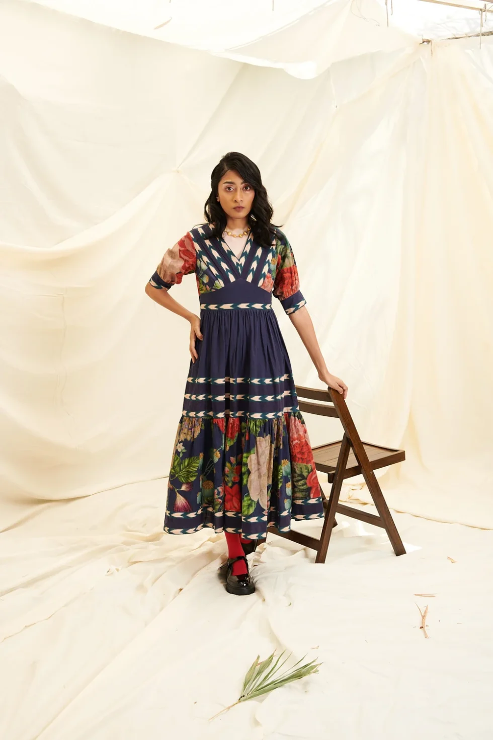 Poppy Bloom Stripe Dress Thithilii 1